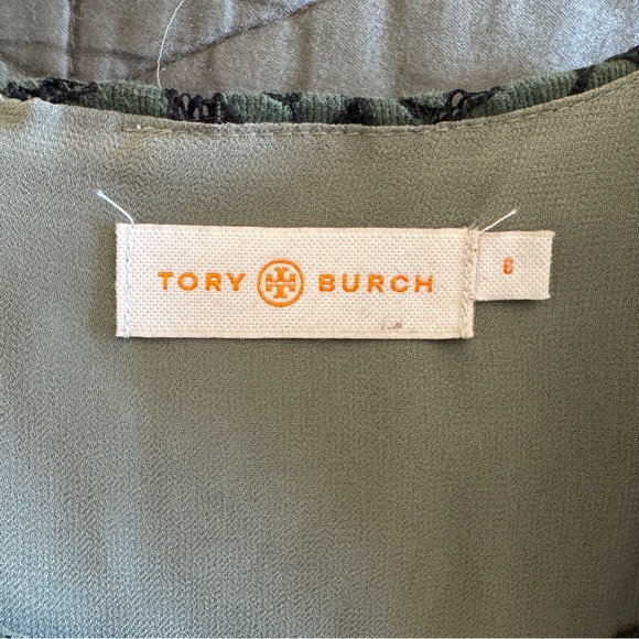 Tory Burch Elegant Olive Green Lace Sheath Dress Size 8 - Picture 3 of 8